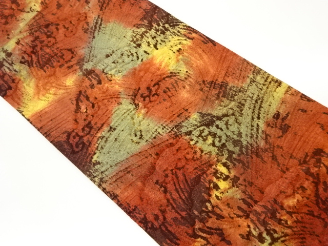 ふくれ織変わり荒波模様織出し全通袋帯